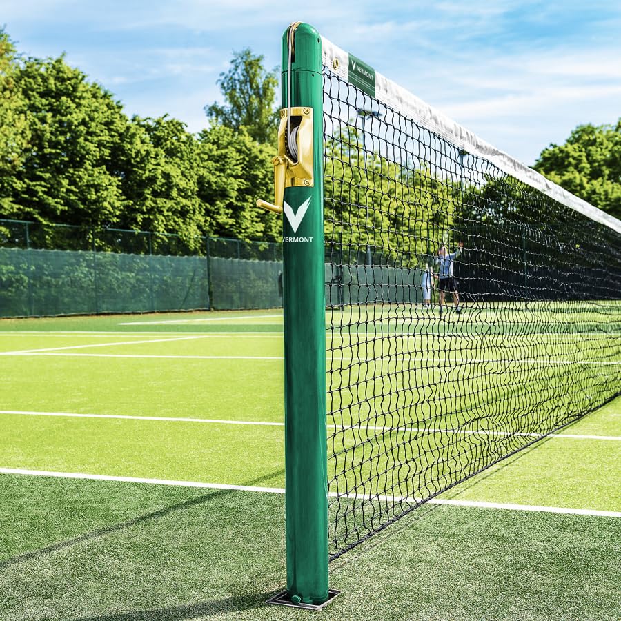 Poteaux de tennis ronds Vermont homologués équipement terrain de tennis extérieur à sceller