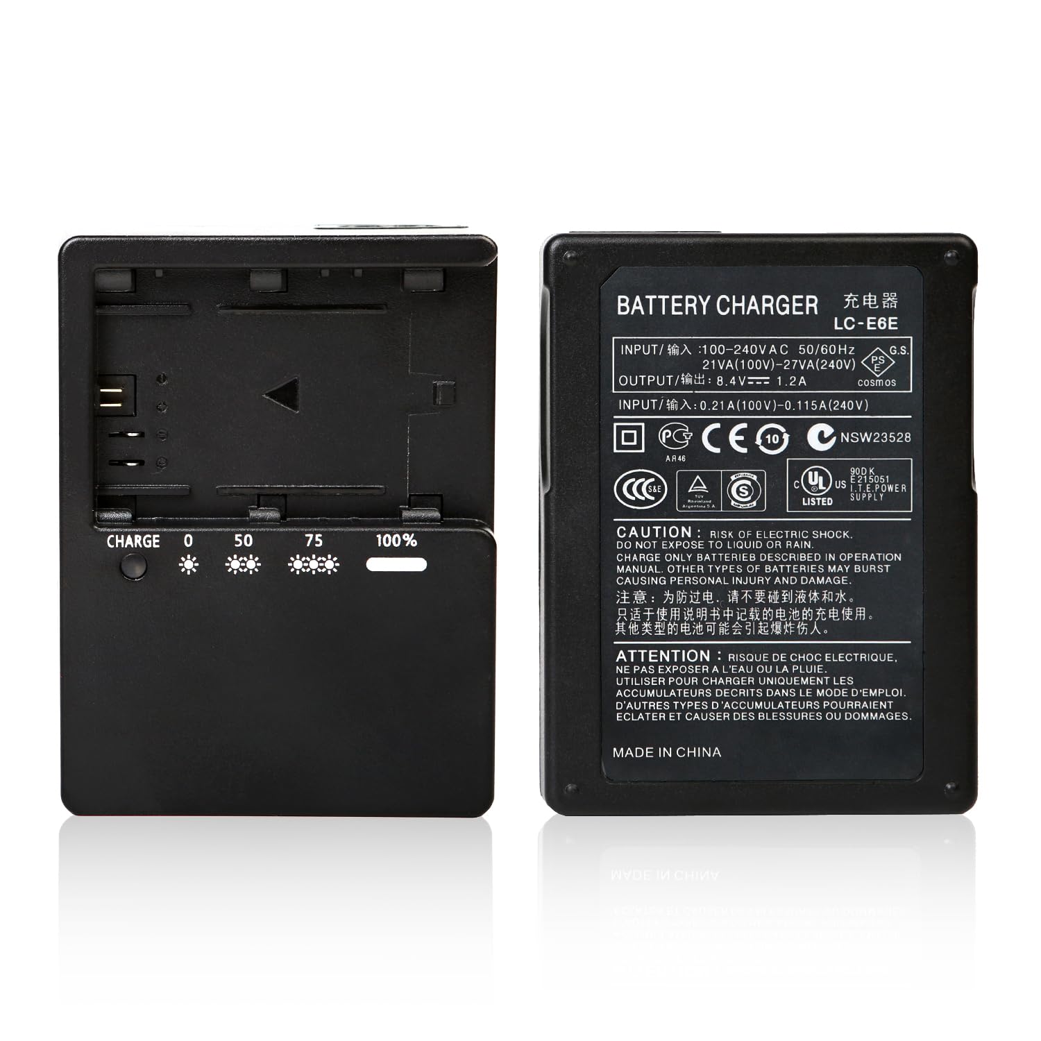 LP-E6 LP-E6N Caricabatterie Compatibile conCanon EOS, EOS R, 90D, 80D, 70D, 60D, 6D Mark II, 7D Mark II, 5D Mark IV, III, II, 5DS, 5DS R