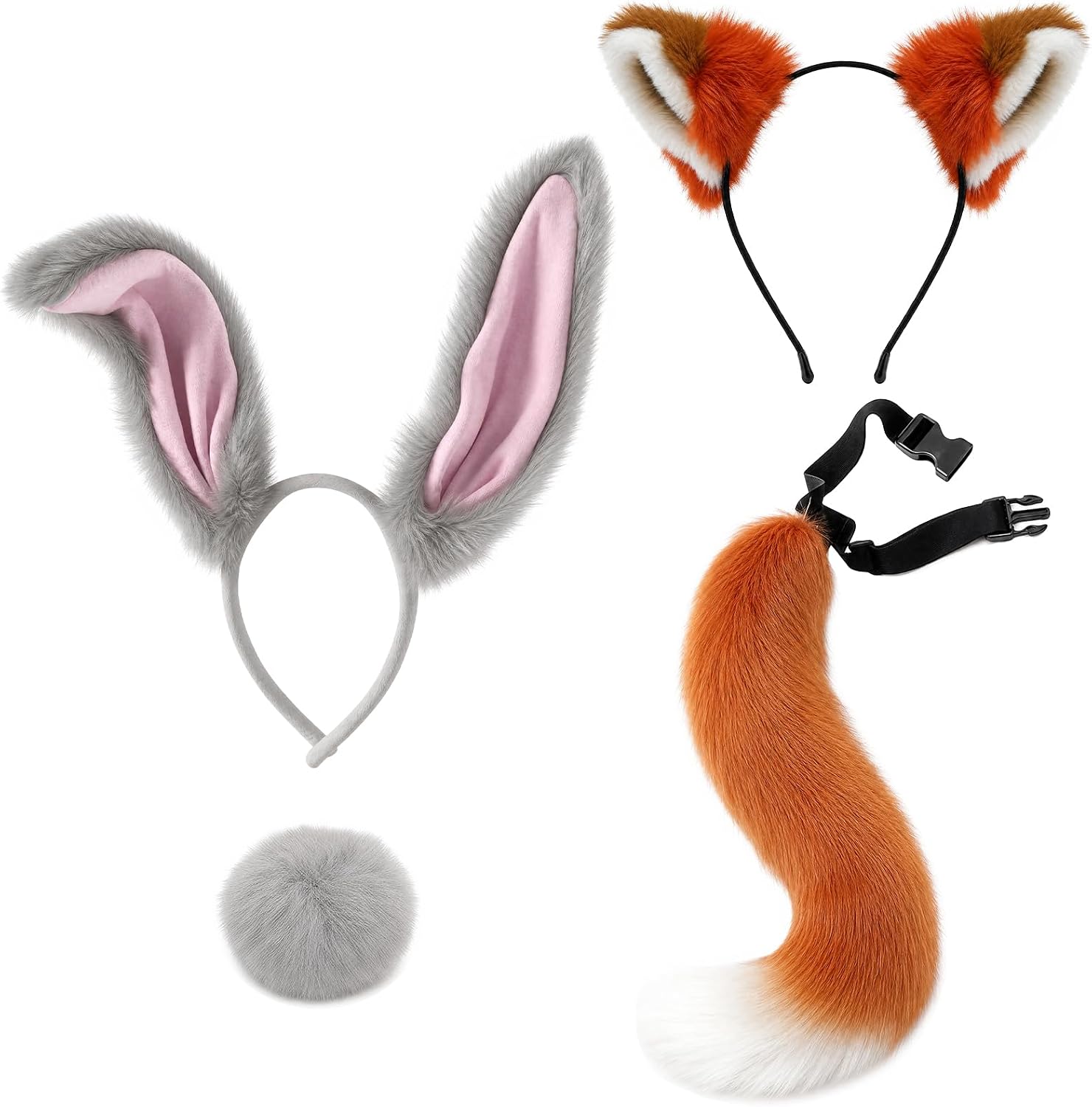 Halloween Bunny and Fox Ears Costume Set Accessory for Adults