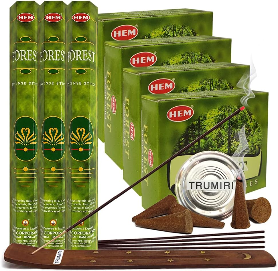 Forest Incense Sticks and Cone Incense Holder Variety Pack Bundle insence insense inscents insienso