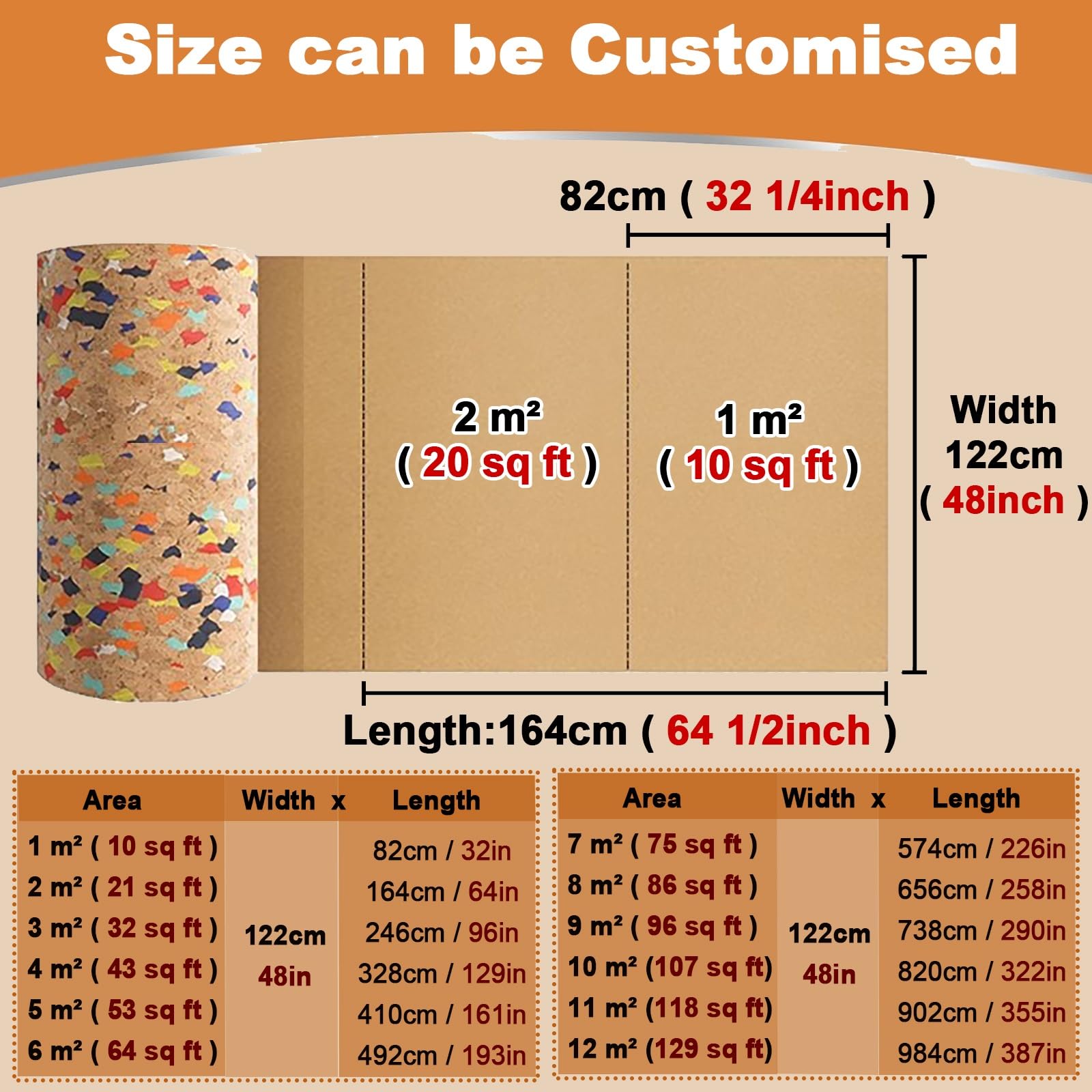 Tablice korkowe Rolka Tablicy Korkowej/tablic Ogłoszeniowych, Arkusze Korkowe DIY Do Ekspozycji Dekoracji Ściennych, Tablica Z Pinezkami Do Zdjęć W Biurze/szkole(3pack,4'x18.8' (1.2x5.7m))