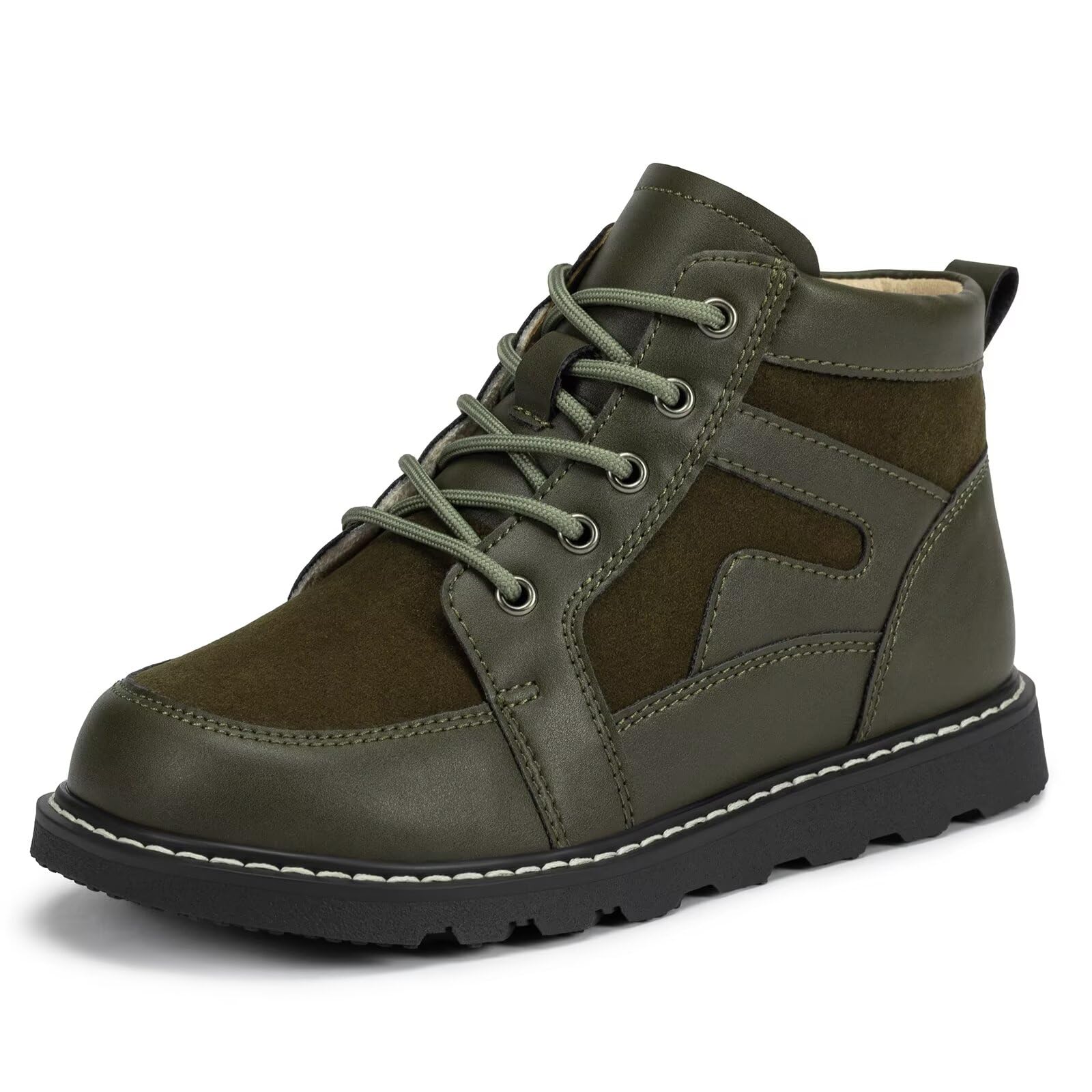 Frank Mully Outdoor-Stiefel für Frühling und Herbst für Jungen und Mädchen, stylische Schnürstiefel, mittelhohe Schuhe für Kinder und warme Stiefel.