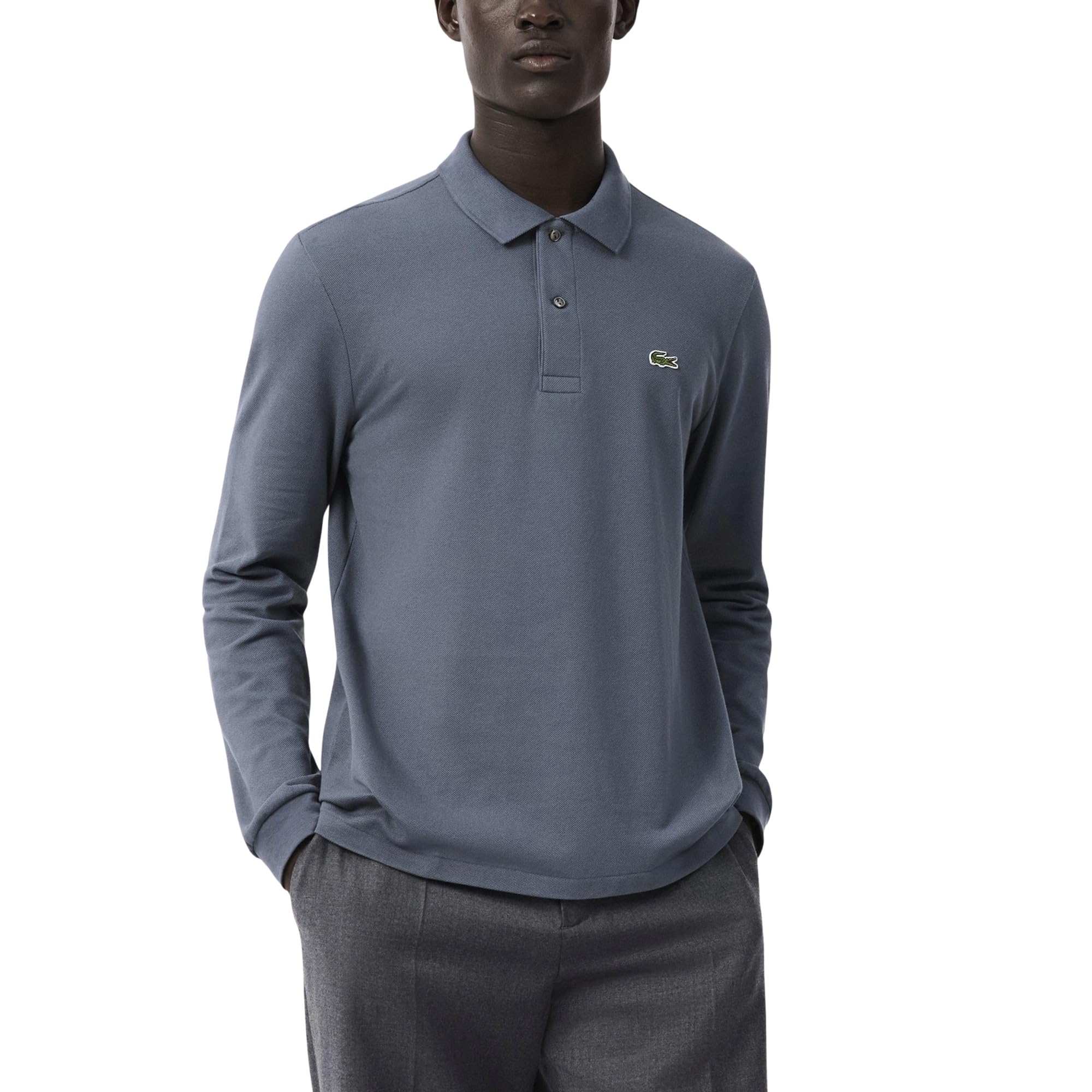 Men's Classic Long Sleeve Pique Polo Shirt