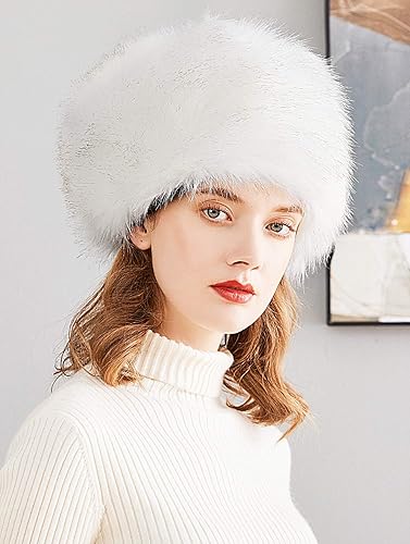 Miniatura 10 de Lovful Sombrero de invierno para mujer de piel sintética estilo cosaco estilo ruso gorro de invierno