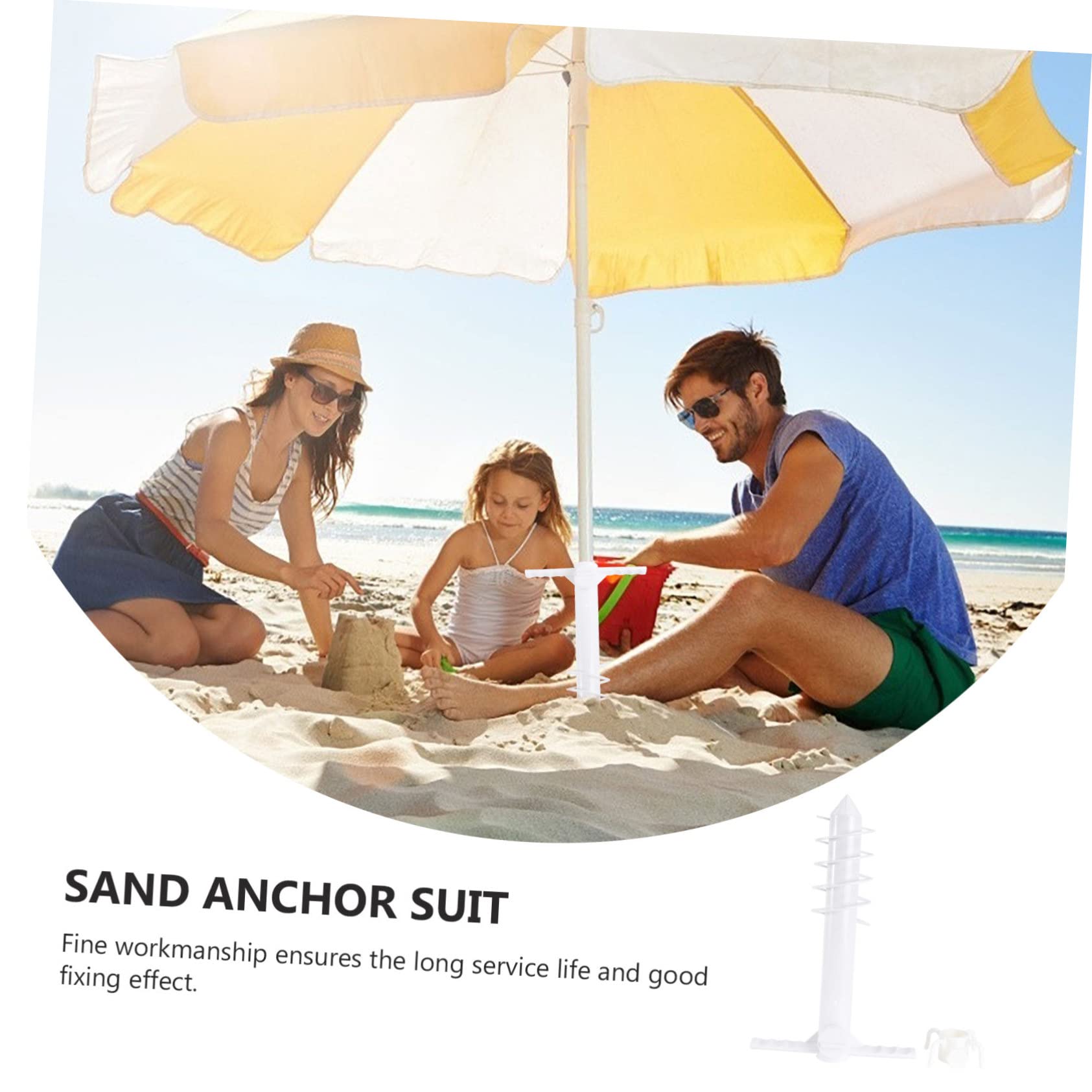 Abaodam 2 Piezas Anclaje para Sombrilla de Playa Accesorio Fijo con Plástica Abs Resistente Base Estable para Arena y Césped Fácil Instalación para Sombrillas y Toldos Playa