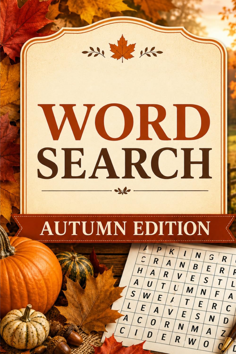 Word Search: Autumn Edition: 20 Fun Animal Puzzles for Seniors - Large Letters with Answer Key