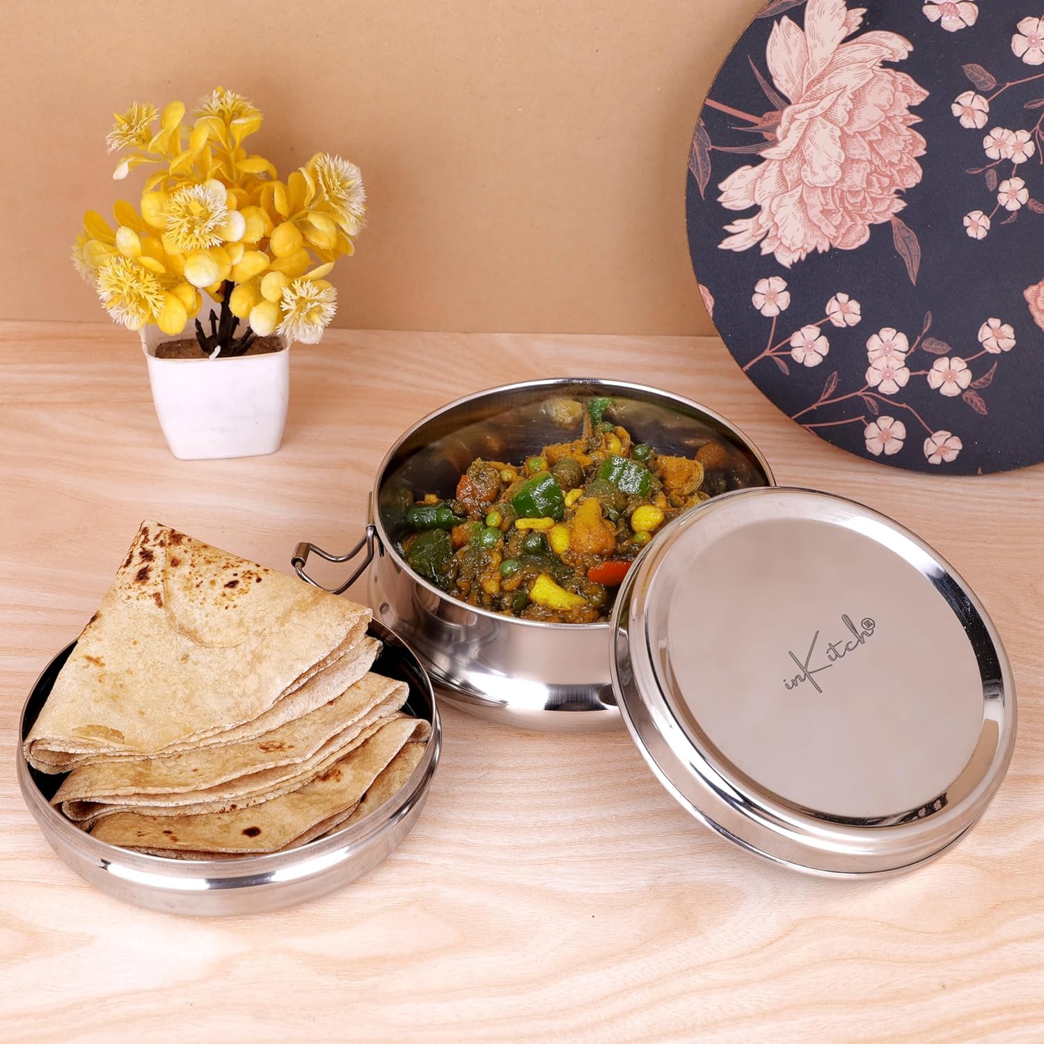 inKitch Premium Stainless Steel Lunch Box for Office, Kids & Travel | Airtight, Leakproof Meal Pack with Separator Plate & Locking Clip | Durable Portable Food Container (1, 500Ml)-image-23