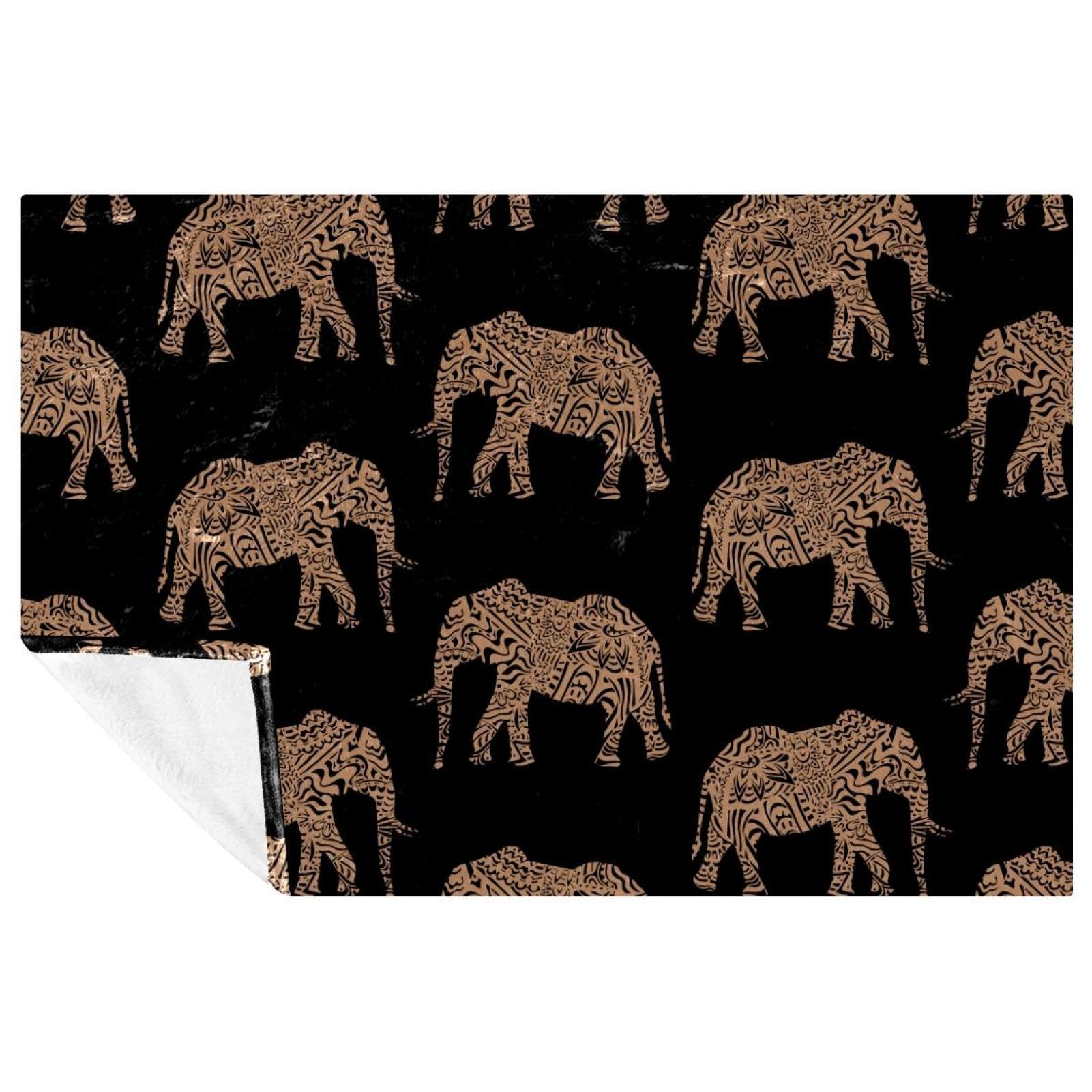 Plaid éléphant marron chaud et confortable pour grand confort