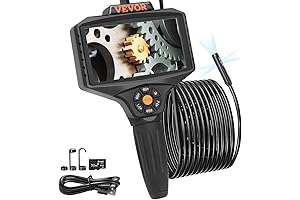 VEVOR Triple Lens Endoscope Camera with 5" IPS Screen, 8X Zoom, 16.5ft
