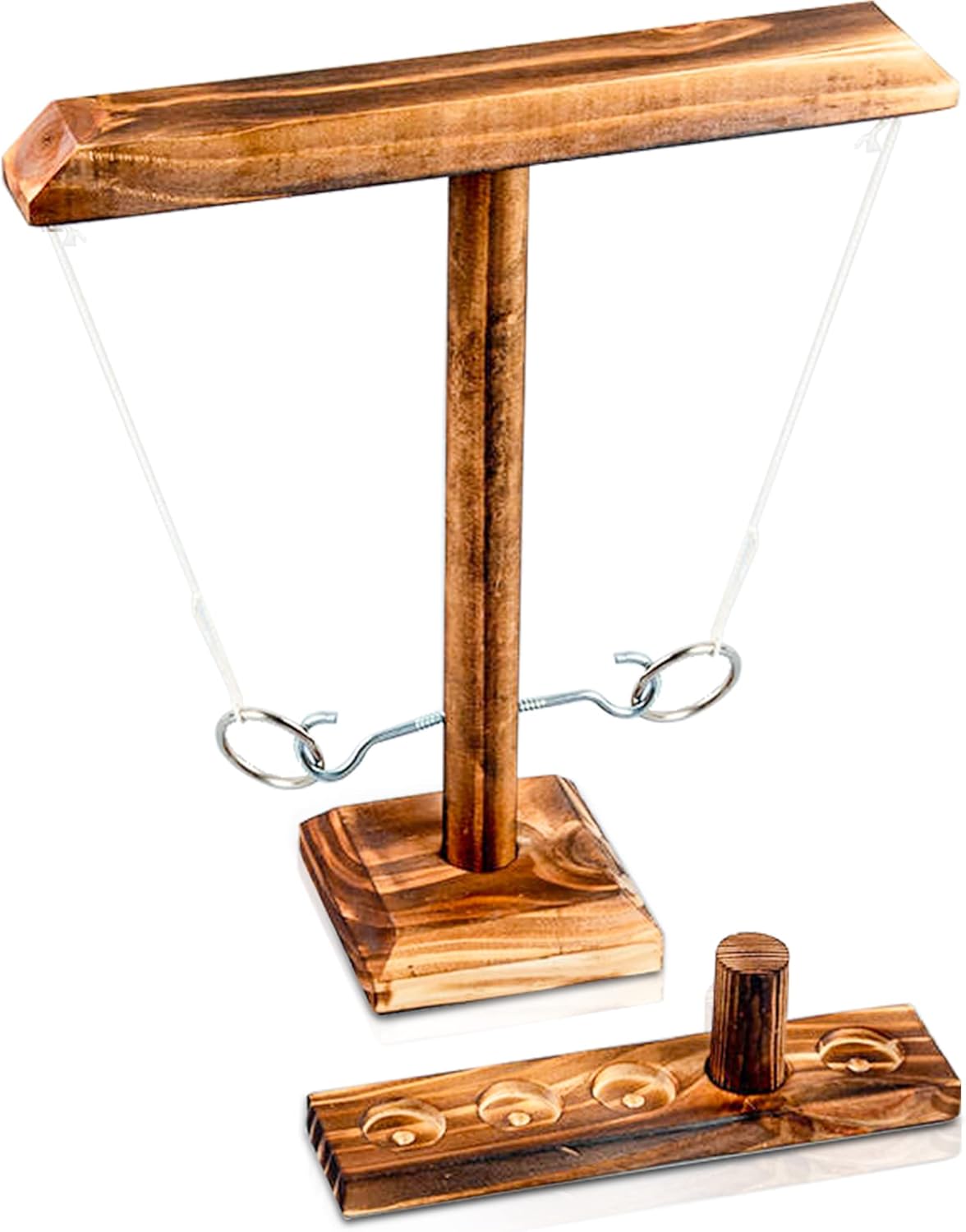 Elite Sportz Equipment Juego De Lanzamiento De Anillos | Juego De Tablero De Madera Resistente Para Juegos Al Aire Libre Para Niños | Juego De Gancho Y Anillo Montado En La