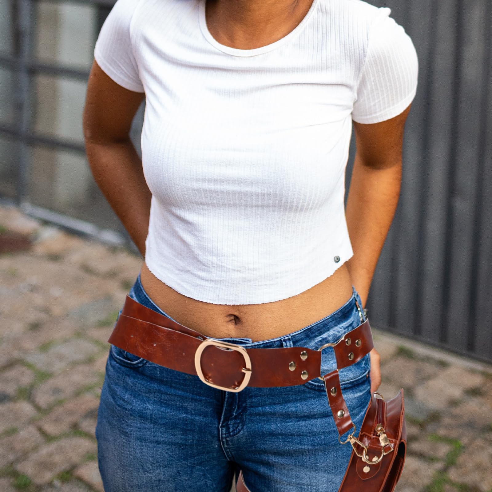 SEWACC 5 Stück Vintage Mittelalterliche Hüfttasche aus Kunstleder für Damen Wasserfest Vielseitig Einsetzbar für Festival und Cosplay Kostüm