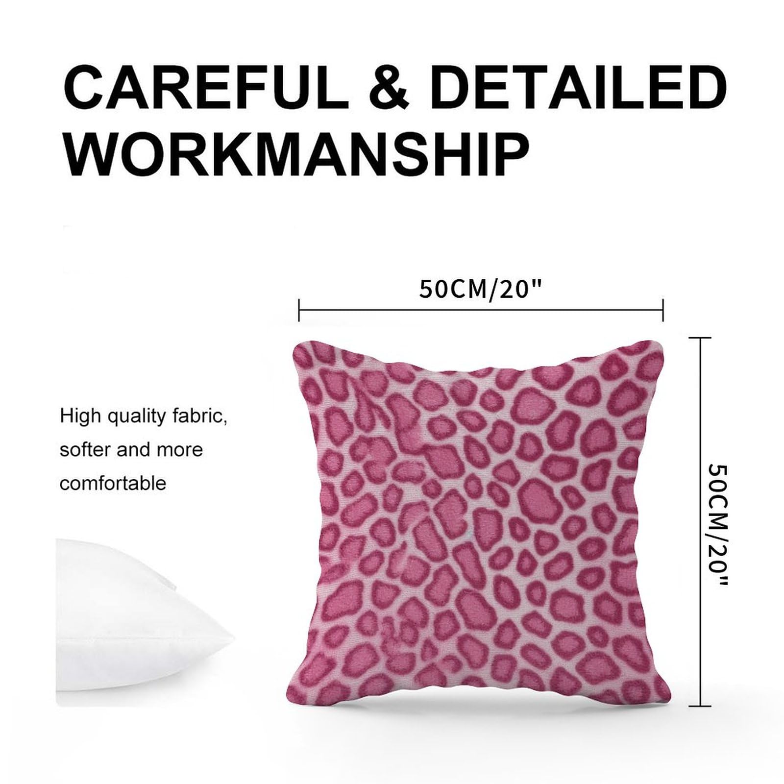 Federa Per Cuscino 45x45 Cm Con Ghepardo Rosa Leopardato - Reversibile, Morbida Flanella, Cuscino Decorativo Preppy Per Camera Ragazze
