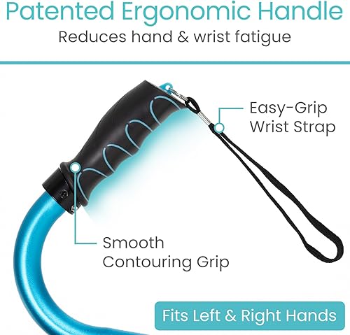 Miniatura 4 de Bastón ajustable con cuatro puntas, ligero, unisex y ambidiestro, Azul, 1