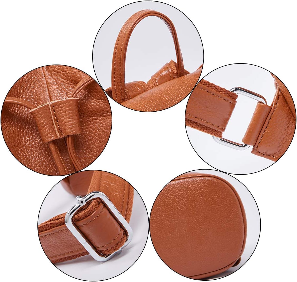 BOYATU Women’s Full-Grain Leather Backpack Purse, Minimal Structured Design, Work Commuter & City Travel, Compact Everyday Essentials (Brown) - Image 6