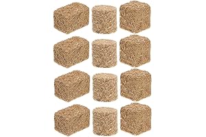 12-Piece Miniature Hay Blocks for Dollhouse Harvest Autumn Decor