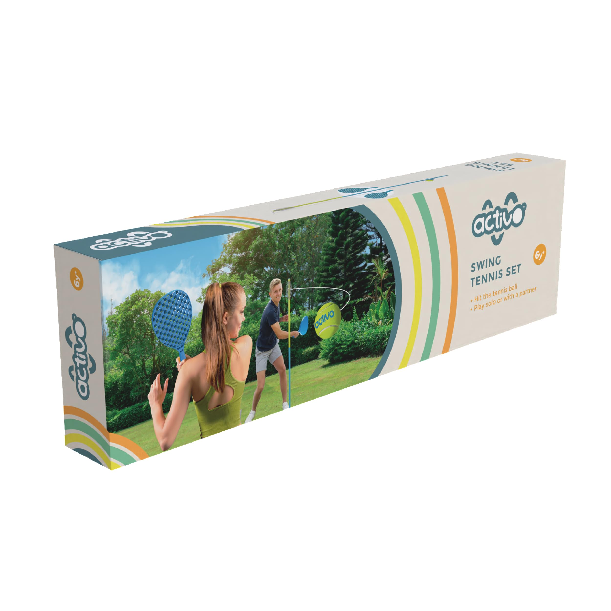 Activo Swing Tennis Jeu d'entraînement de tennis en plein air pour enfants, adultes et familles – Outil portable, durable et amusant pour stimuler la coordination œil-main et améliorer les réflexes