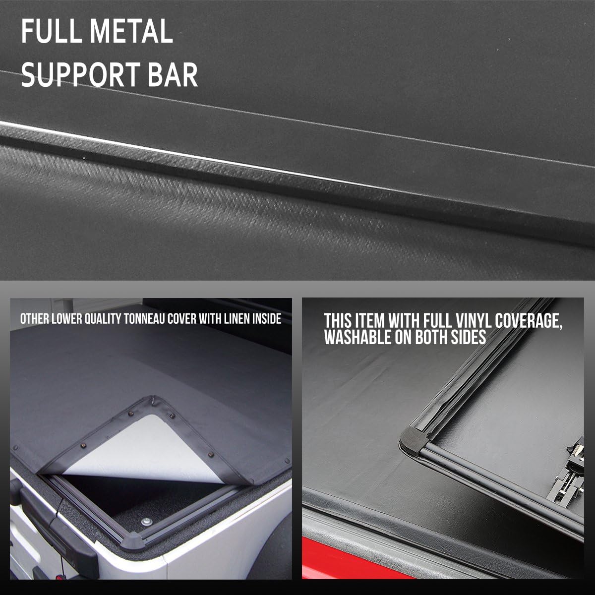 Auto Dynasty Compatible with 02-16 Dodge Ram 1500-3500 6.5 Ft Vinyl Soft Tri-Fold Tonneau Cover