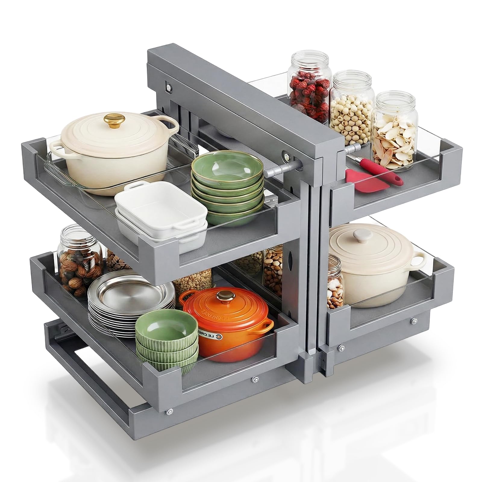 Blind Corner Cabinet Pull Out Organizer, 28" Cabinet, Soft Close