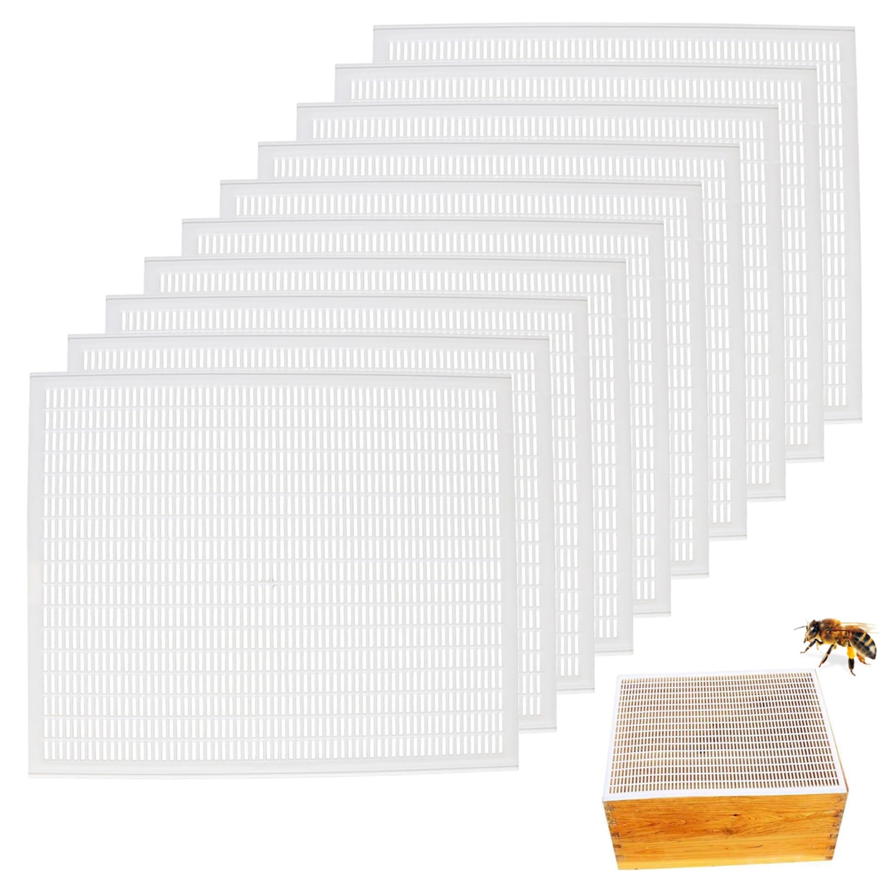 10 pezzi Escludi regina 10 telai Escludi regina in plastica con fori Ape tagliabile Mantieni la tua sicurezza, Migliora la produzione di per Starter kit per apicoltura, Starter kit per apicoltu