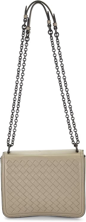 Pre-loved Grey Intrecciato Runway Shoulder Bag, Grey