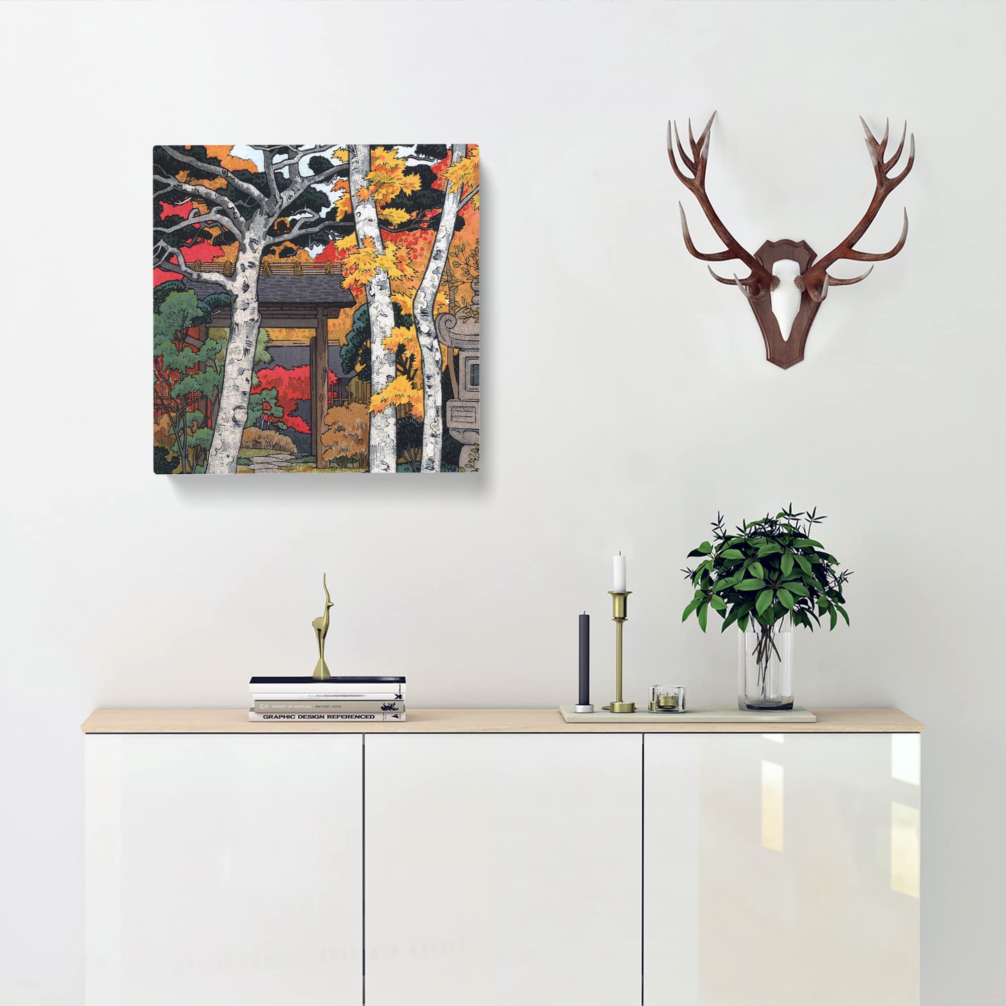 Through the Woodland by Toshi Yoshida Canvas Print, Mixed, 35L x 35W cm - Image 2