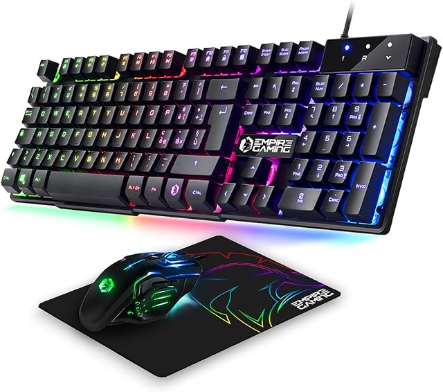 Kit EMPIRE GAMING MK800 Teclado RGB y Ratón con Alfombrilla