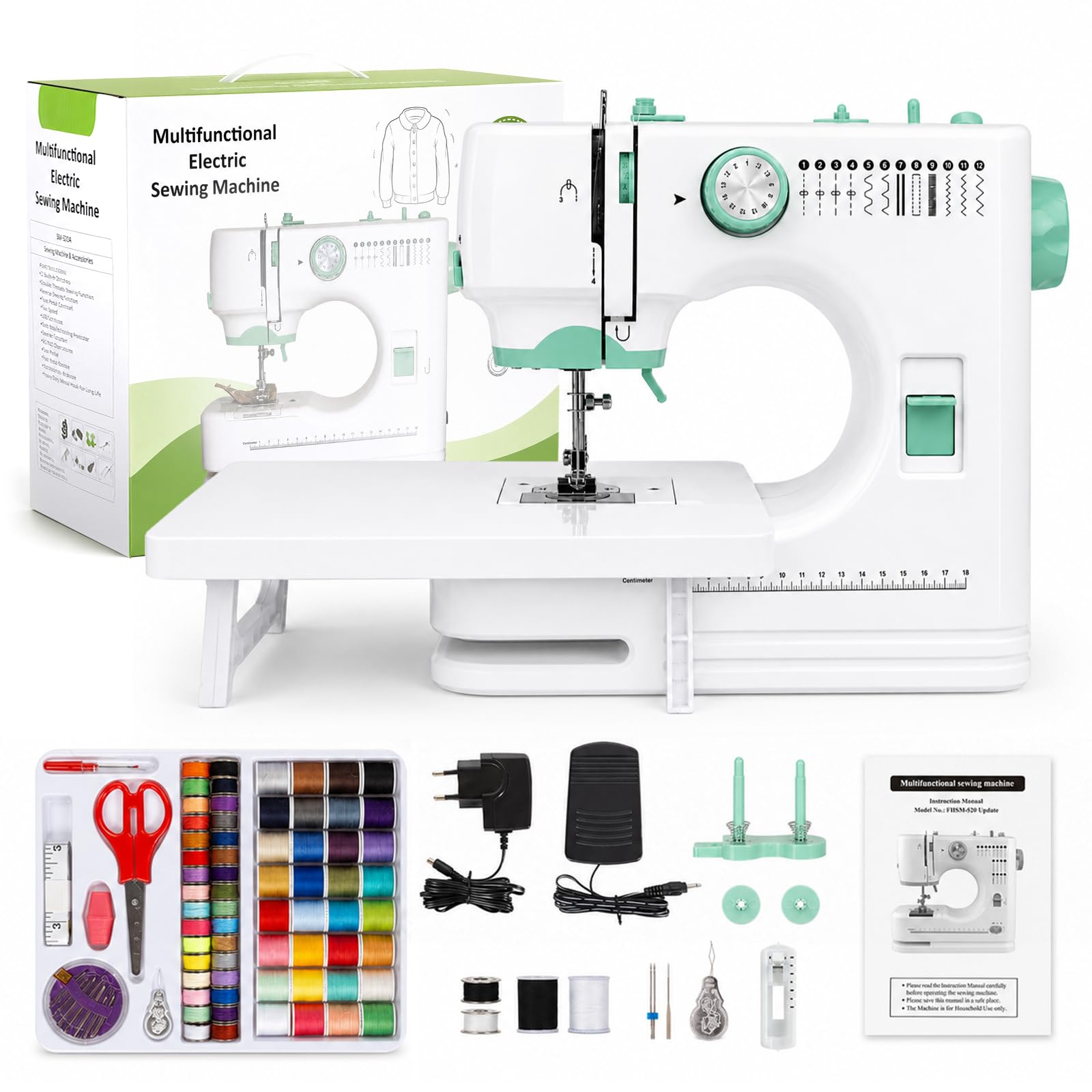 Maquina de Coser Principiante,Maquina de Costura con Mesa de Extensión