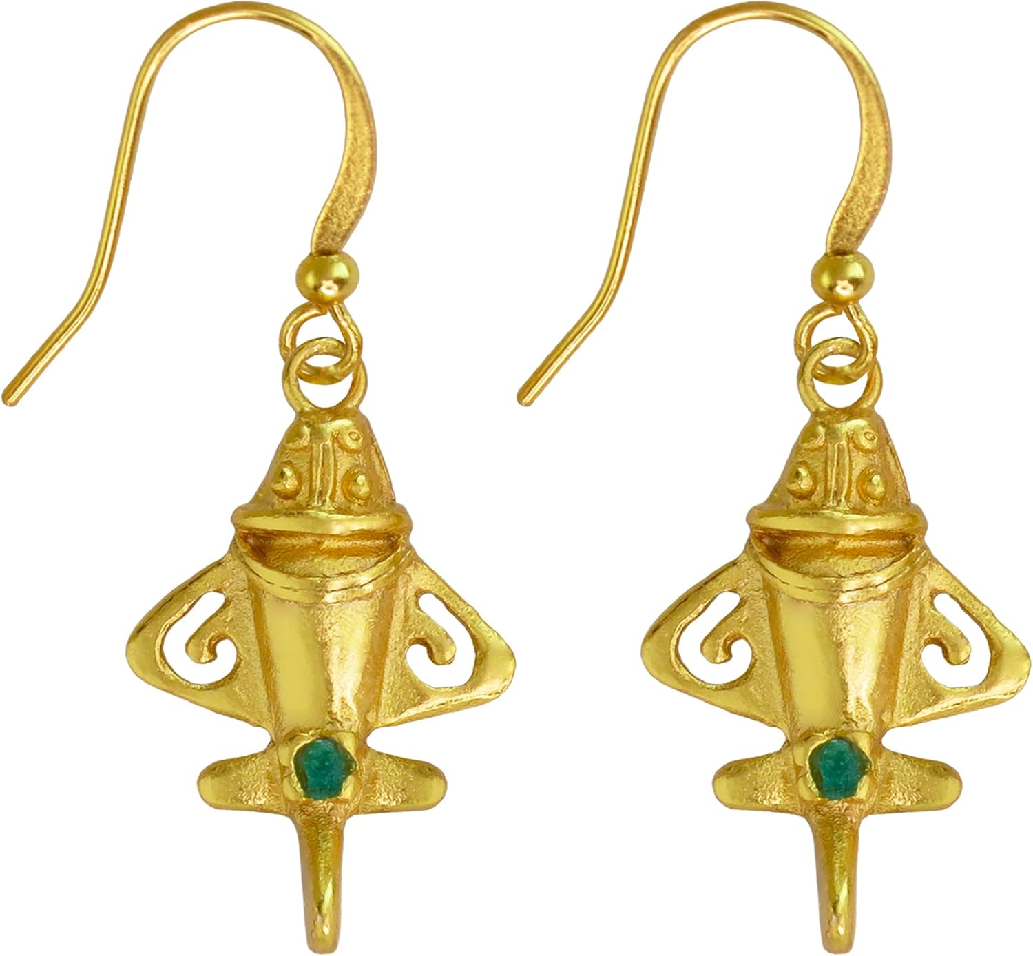 Across The Puddle, Earrings Pre-Columbian Quimbaya Golden Jet | Ancient Aircraft | Original Golden Jets Collection