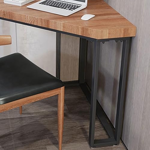 Vista 4 de Home Office Desks Home Triangular Office Desk Simple Computer Desk Corner Desk Writing Desk with Retro Brown Study Table Workstation Office Computer