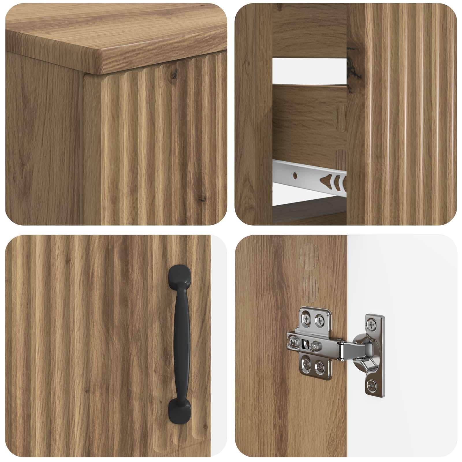 Juego de Armarios de Baño de 3 Piezas HOORN Roble Artisan