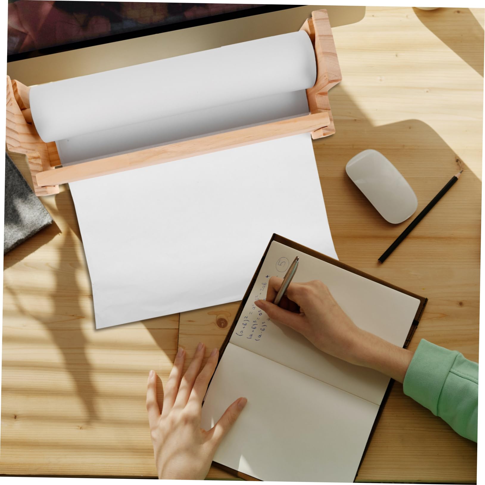 HOMSFOU Cavalletto da Tavolo per Pittura in Legno Multifunzionale Salvaspazio Rotolo di Carta per Attività Creative e Doodling per Ragazzo Ragazza