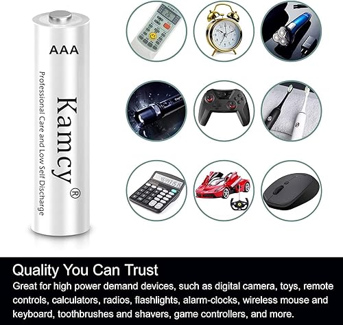 Miniatura 5 de Baterías domésticas  Pilas recargables AAA de 1100 mAh 1.2 V Ni-MH Baterías AAA recargables de ultra alta capacidad, pilas triple A precargadas  12