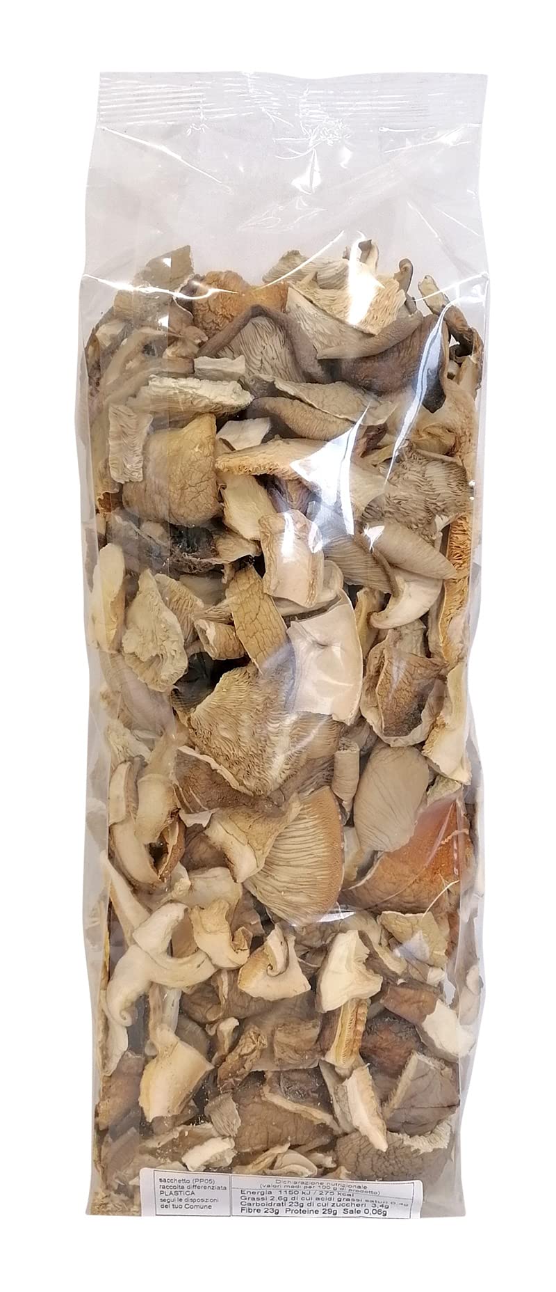 Funghi secchi Misti, Pleurotus, Champignon, Shiitake e Porcini in sacchetto da 200 g