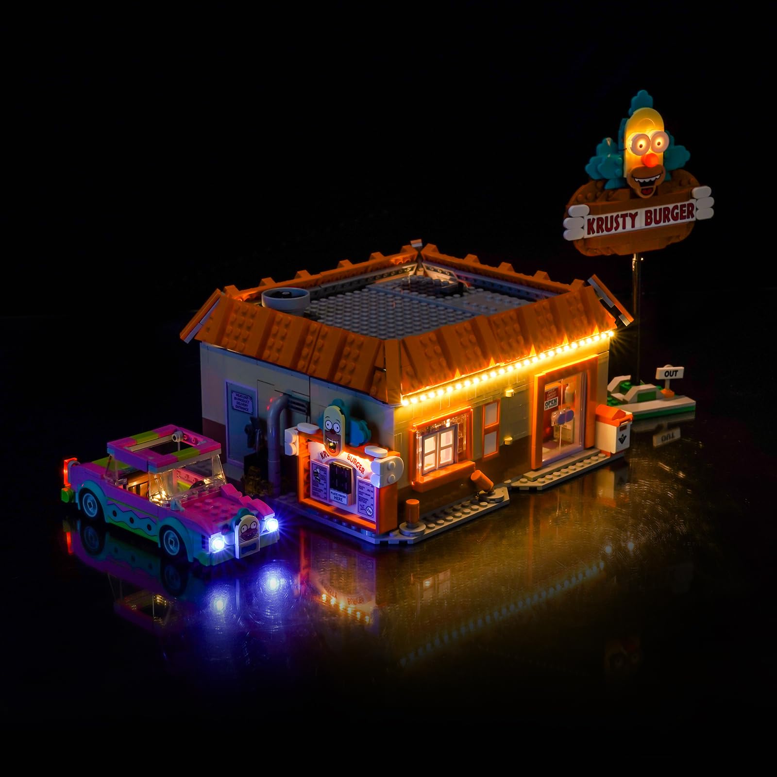 Remote Control Led Light Set Compatible with Lego The Simpsons: Krusty Burger 10352 (No Model)