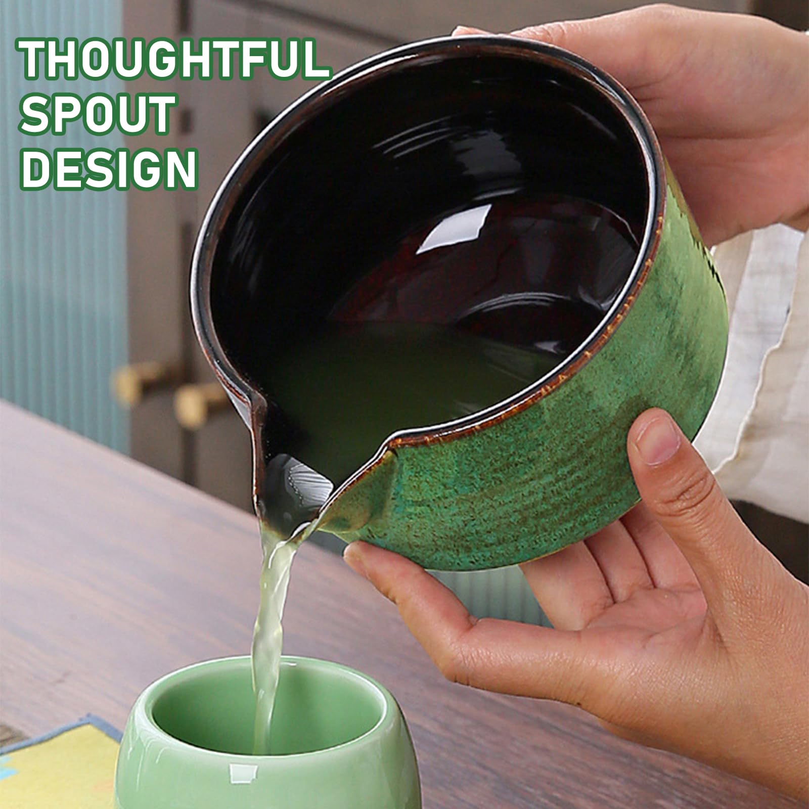 Matcha Kit Matcha Whisk Set Accessorio per cerimonia del Matcha Giapponese 9 pezzi Ciotola Matcha con Becco Frusta al Matcha Ouiller per tè Kit di fabbricazione del tè (verde magico kit)