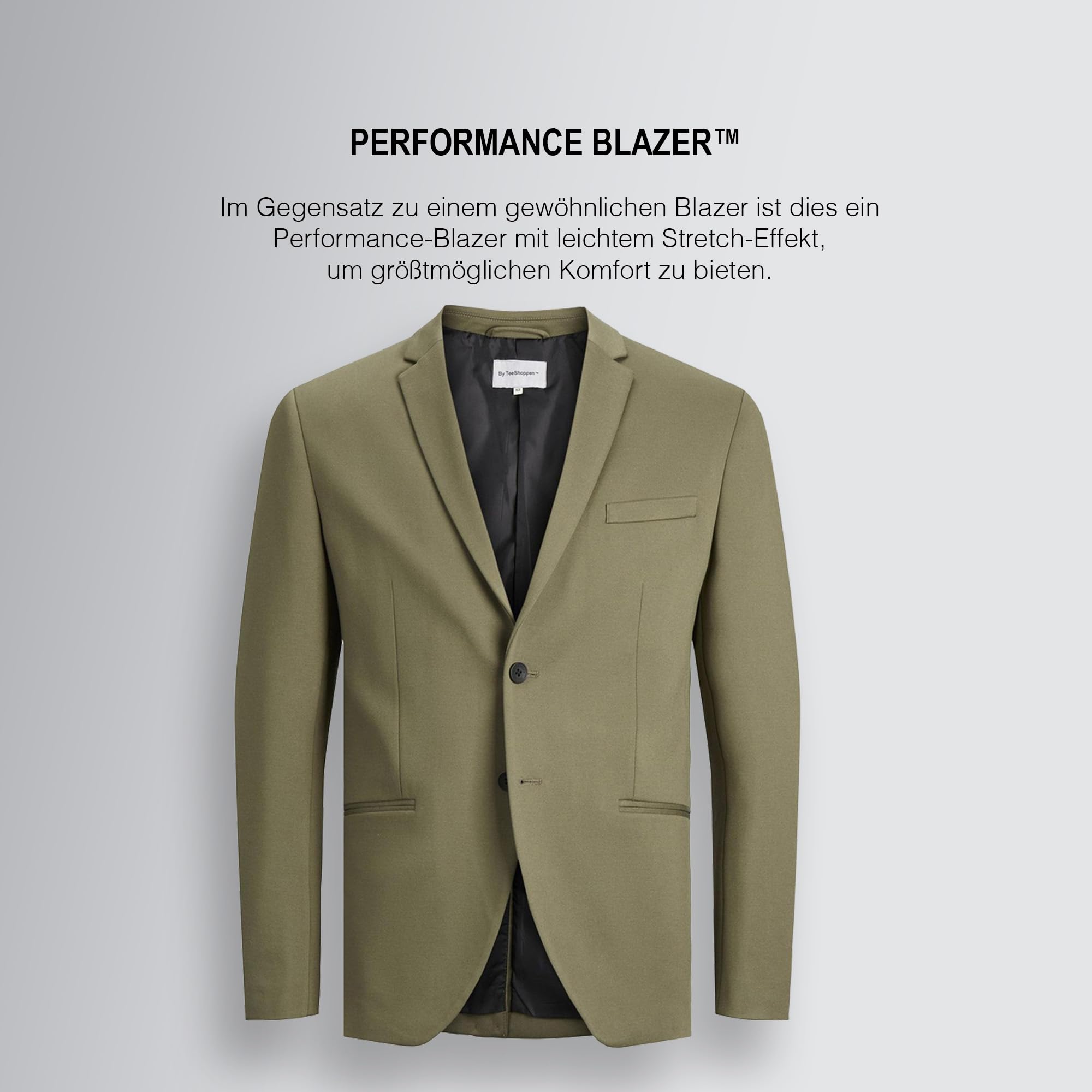 Performance Blazer Herren – Stylischer Slim Fit Herren Stretch Sakko – Herren Stretch Blazer – Bequemer, praktischer Herren Zwei Knopf Blazer für Business & Freizeit