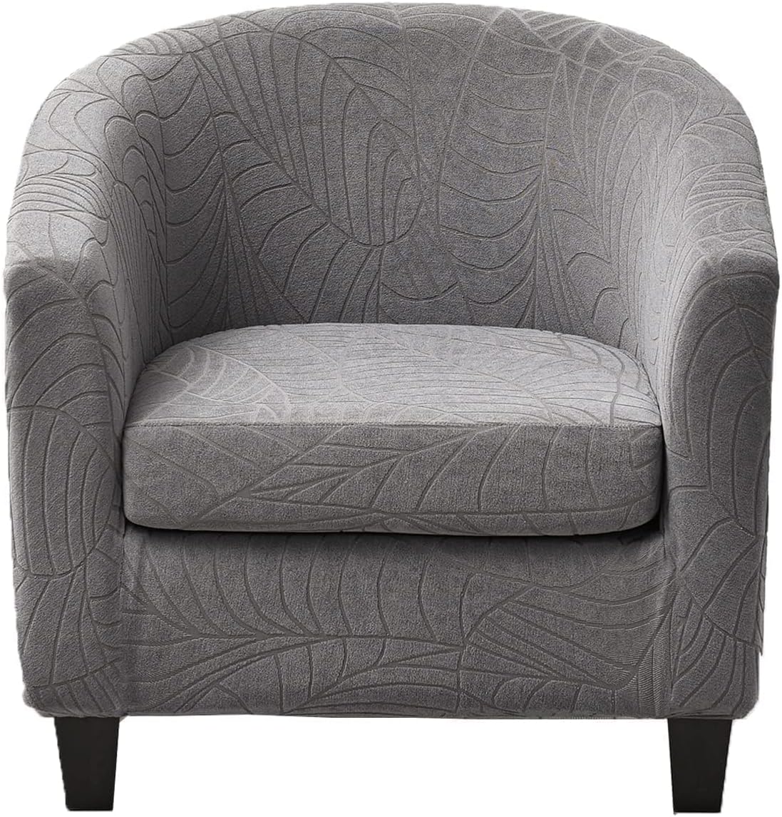 CRFATOP 2 Piece Club Chair Slipcover Stretch Barrel Chair Covers Jacquard Tub Chair Slipcovers Soft Armchair Sofa Cover Removable Couch Furniture Protector Arm Chair Cover for Living Room,D30
