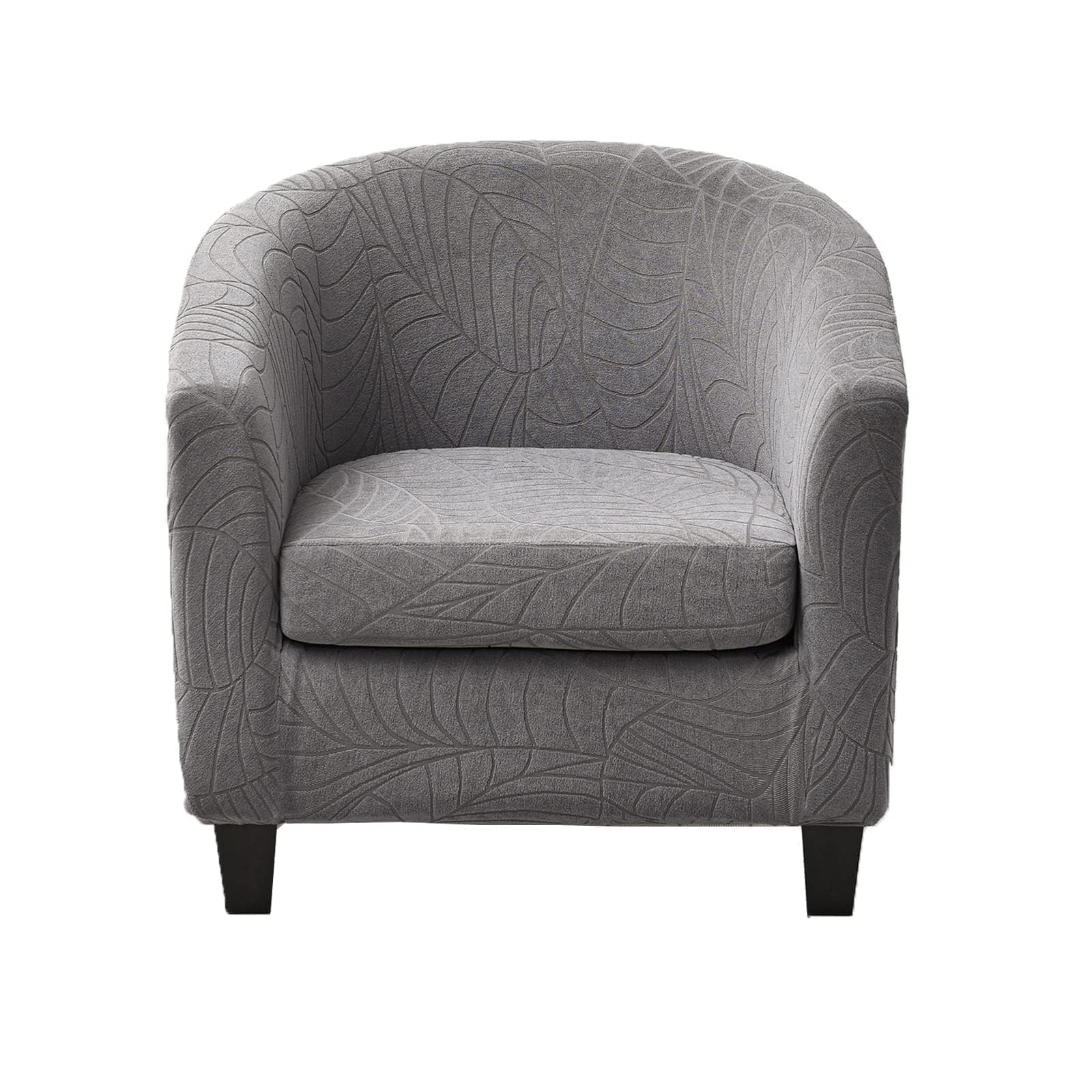 CRFATOP 2 Piece Club Chair Slipcover Stretch Barrel Chair Covers Jacquard Tub Chair Slipcovers Soft Armchair Sofa Cover Removable Couch Furniture