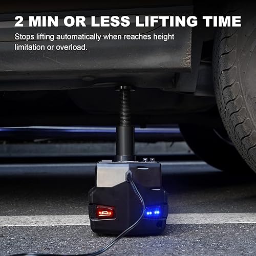 Miniatura 3 de Gato hidráulico de coche eléctrico inalámbrico de 5 toneladas con llave de impacto inalámbrica de 12 V, gato eléctrico de piso para SUV sedanes (2