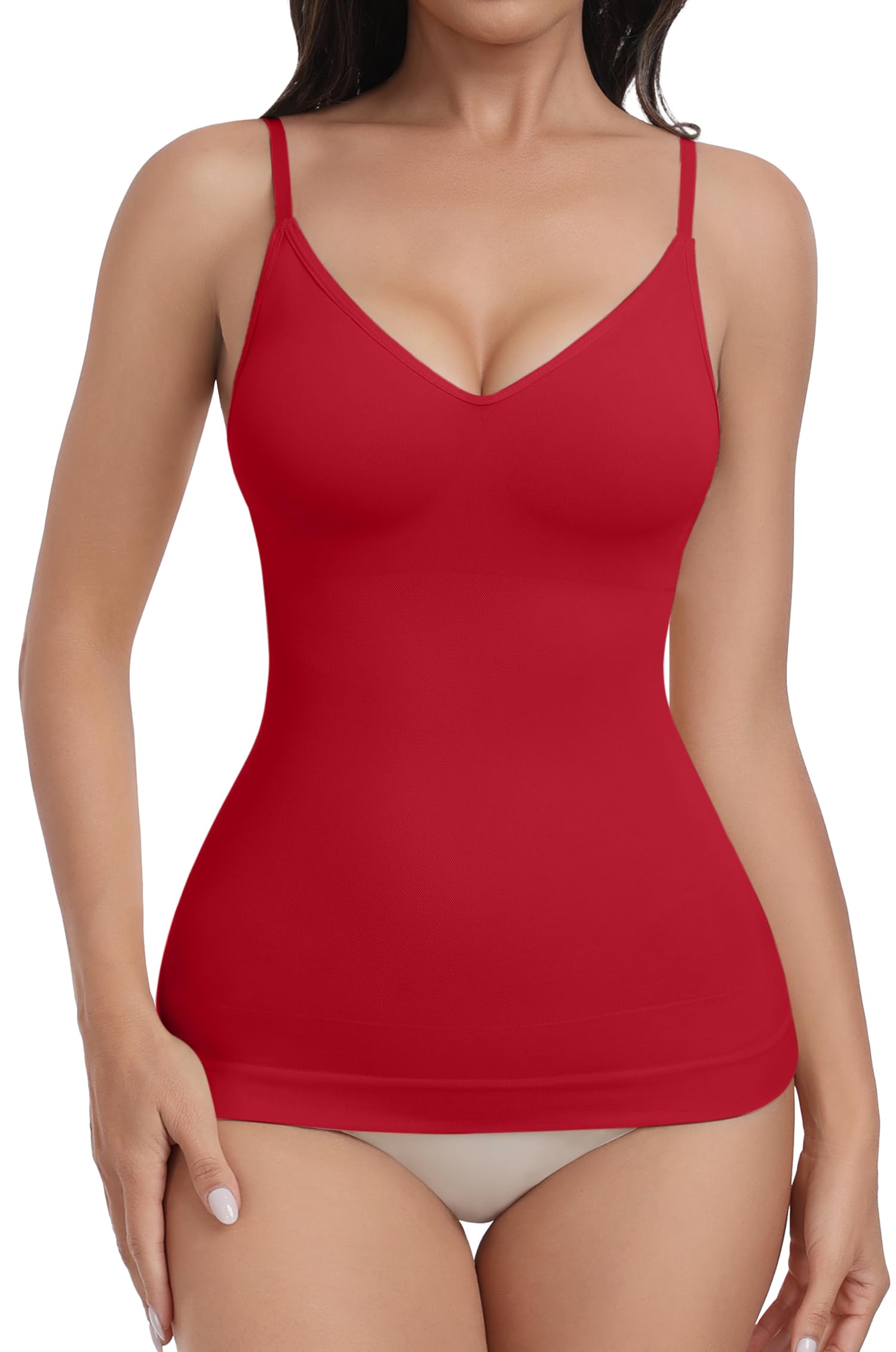 EUYZOU Womens Tummy Control Shapewear Tank Tops Seamless V-Neck Compression Tank Tops Body Shaper Camisole