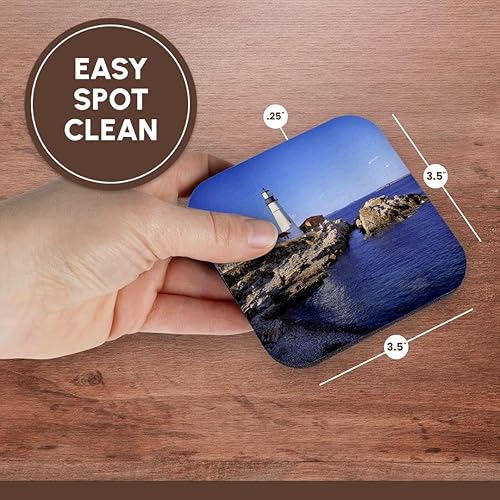 Miniatura 7 de 3dRose CST_90758_1 Maine, Portland Head Lighthouse-Us20 Rer0011-Ric Ergenbright-Posavasos suaves, juego de 4