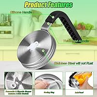 Vista 4 de Palksky Tapas para tarros Mason con agujero para popote y asa para frascos de boca regular, tapas para beber resistentes a fugas con anillos