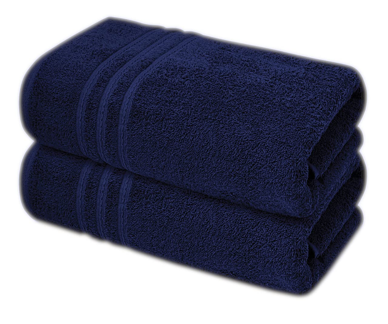 A & B TRADERS Extra Large Jumbo Bath Sheets - Beach Towels 100% Cotton | Huge Size 85 x 200 cm | Pack of 2 (Navy)