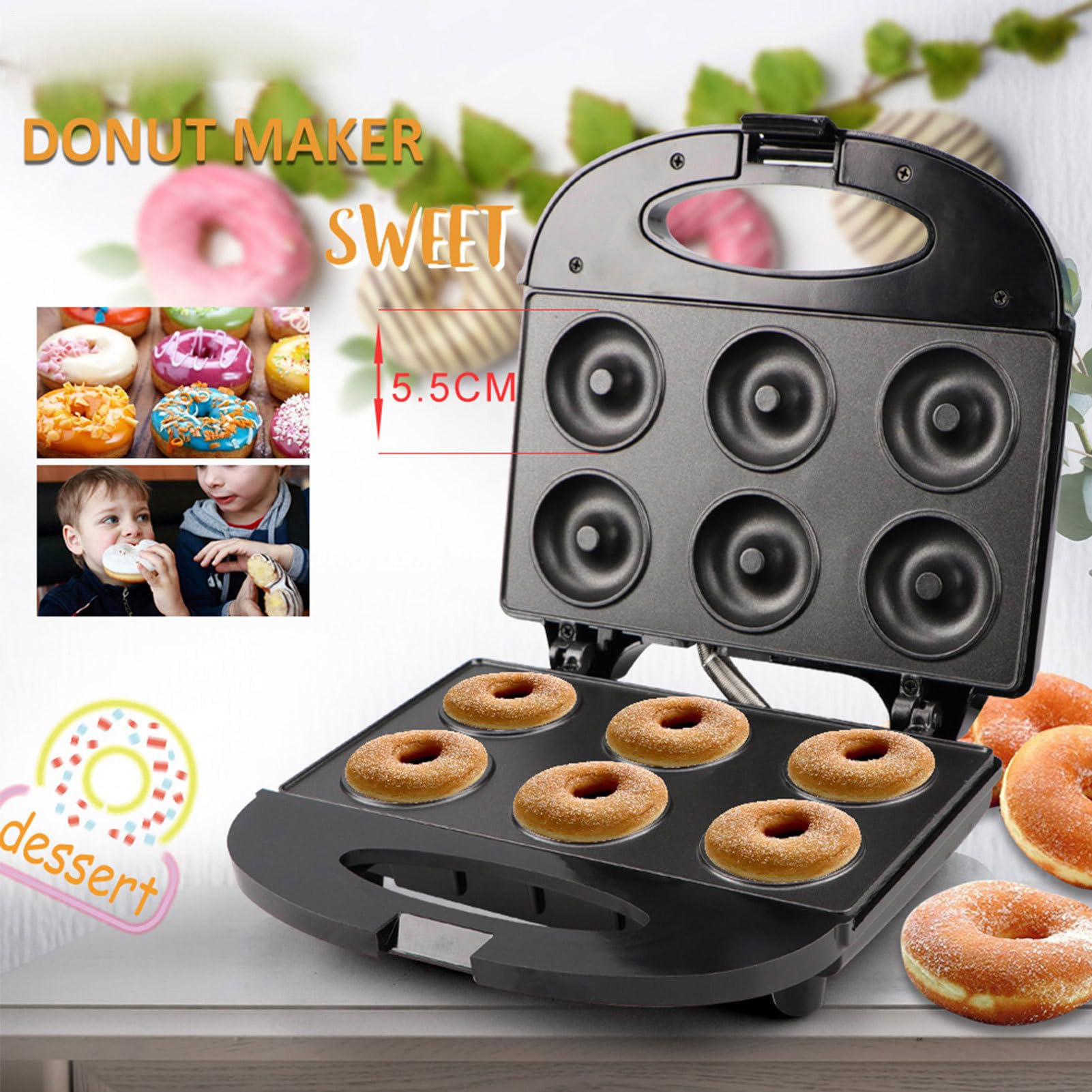 Macchina Per Realizzare Ciambelle Mini Elettrodomestico Per Cottura | 750W Per Pancake Mini Per Casa Famiglia Colazione Dessert Snack Dolci Pancake
