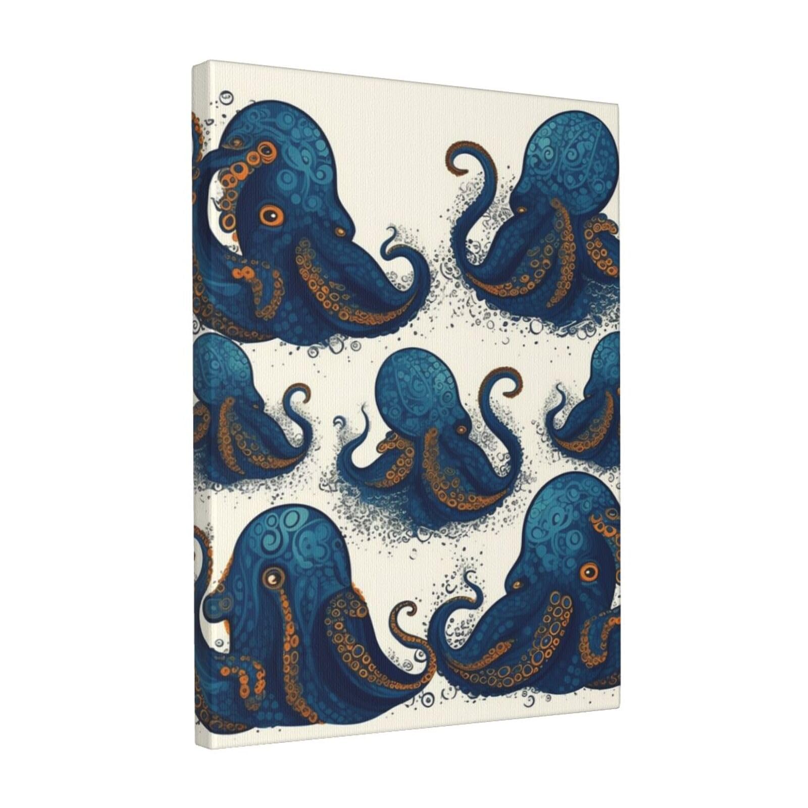 FodPand Tentacles octopus Canvas Wall Art for Living Room Wall Decor 12"x16" Modern Artwork Painting Pictures Hanging Canvas Prints Aesthetic Wall Art for Bedroom Bathroom Office Wallart Decor