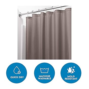Amazon｜InterDesign シャワーカーテン 防水加工 布製 カーテン