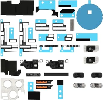 Complete Replacement Set Mic Camera Bracket Mesh Repair Parts for iPhone 13 Pro Max Bottom Loudspeaker AntiDust Net Kits with Motherboard Heat Dissipation Protection Sticker