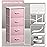 Sorbus Dresser Storage Tower, Organizer Drawers for Closet Boys & Girls Bedroom, Bedside Furniture, Chest for Home, College Dorm, Steel Frame, Wood Top, Fabric Bins(Pink)