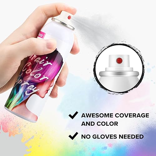 Miniatura 2 de Un solo uso en aerosol para el cabello blanco, tinte temporal para cabello loco, fiesta de Navidad, lavado, tinte para el cabello, 1 día, lavable,