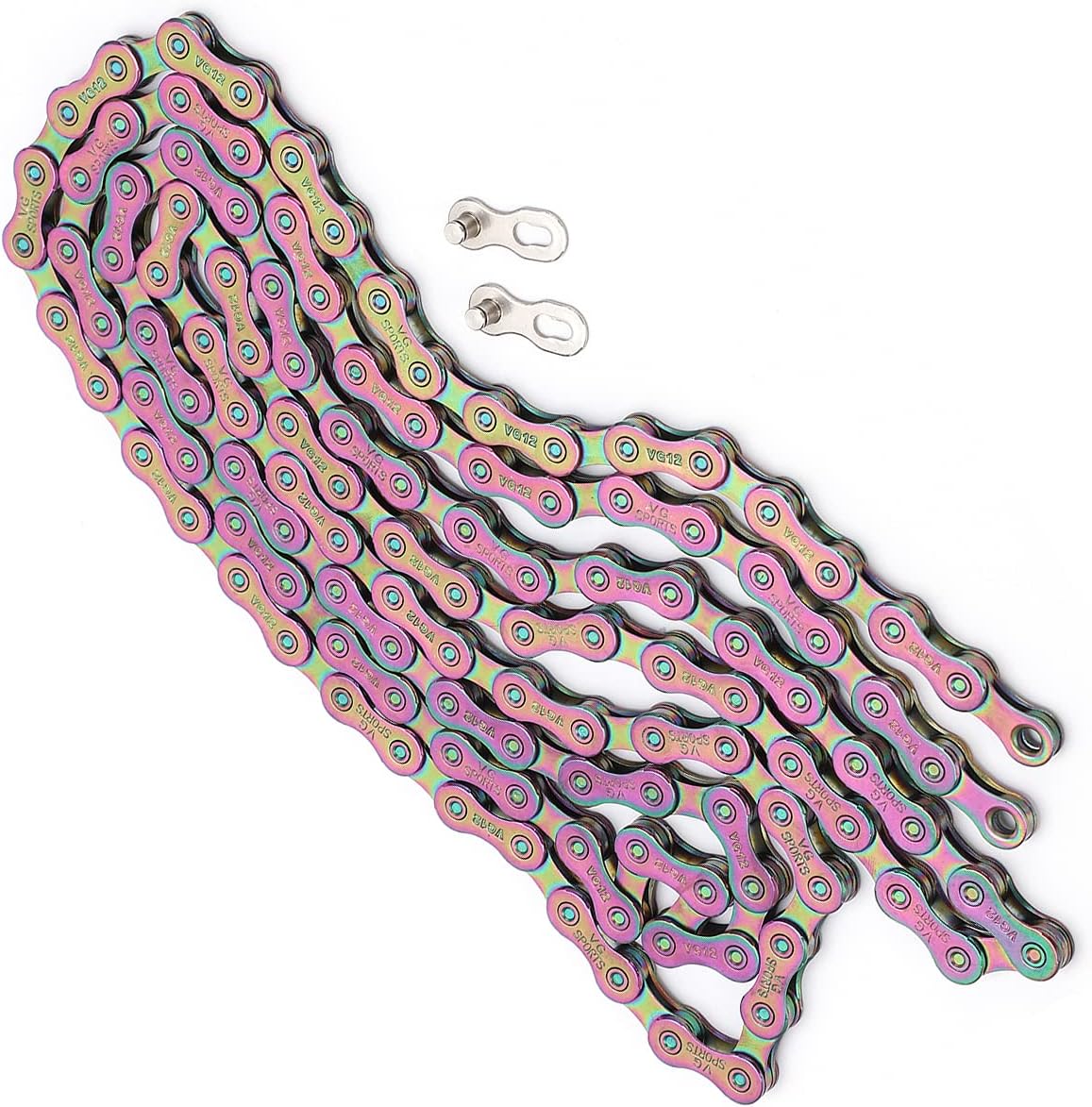 12 Speed Bikes Chain with Built in High Strength Shaft, 126 Links Lightweight Bikes Chain for Mountain Road Bikes (Multicolor)